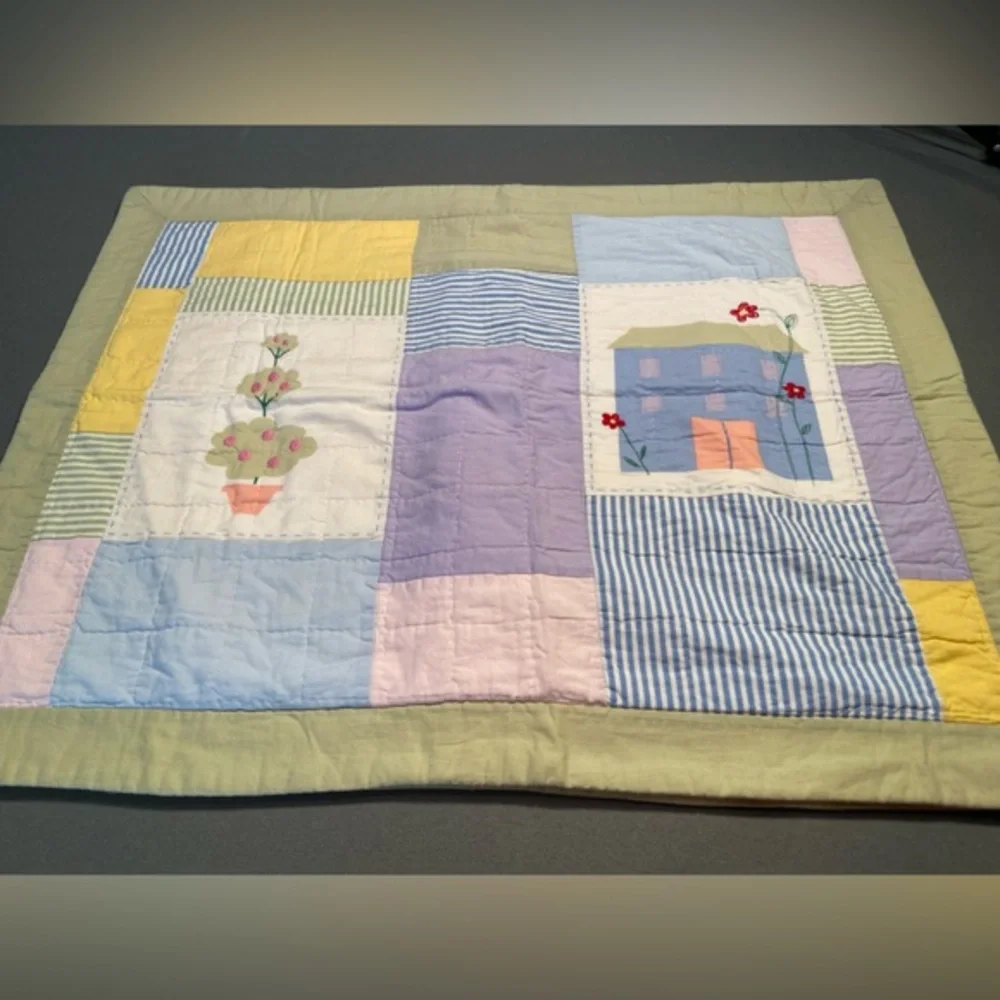 Pair of‎ Quilted Pillow Case Shams, cotton, My Little Neighborhood